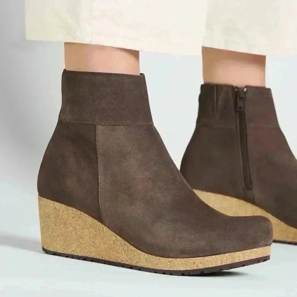 NEW Birkenstock Papillio Ebba Roast Suede Booties EU41 US10